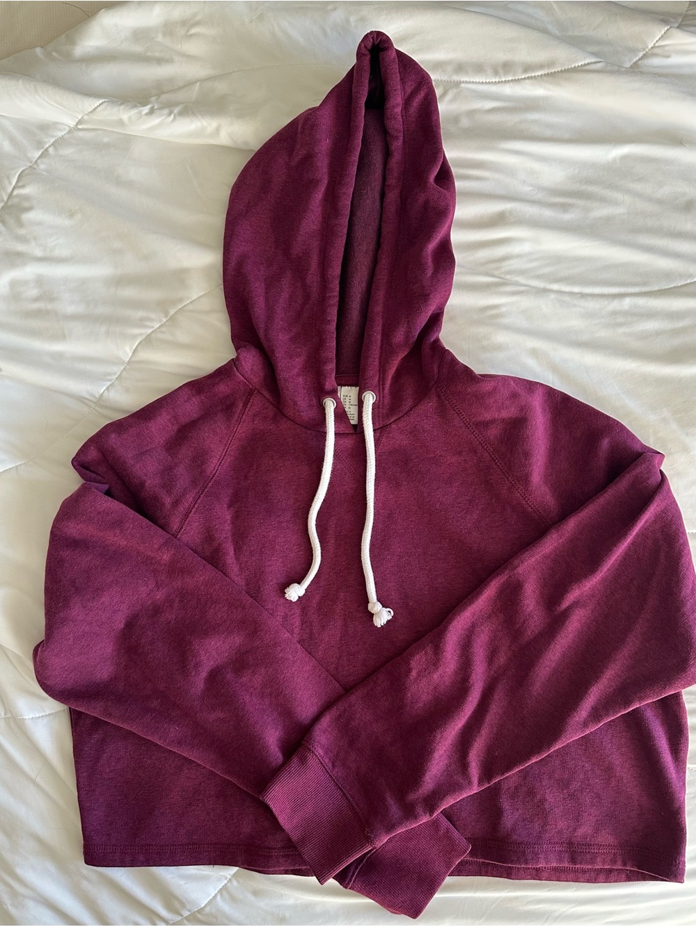 H&M burgundy cropped hoodie/sweatshirt